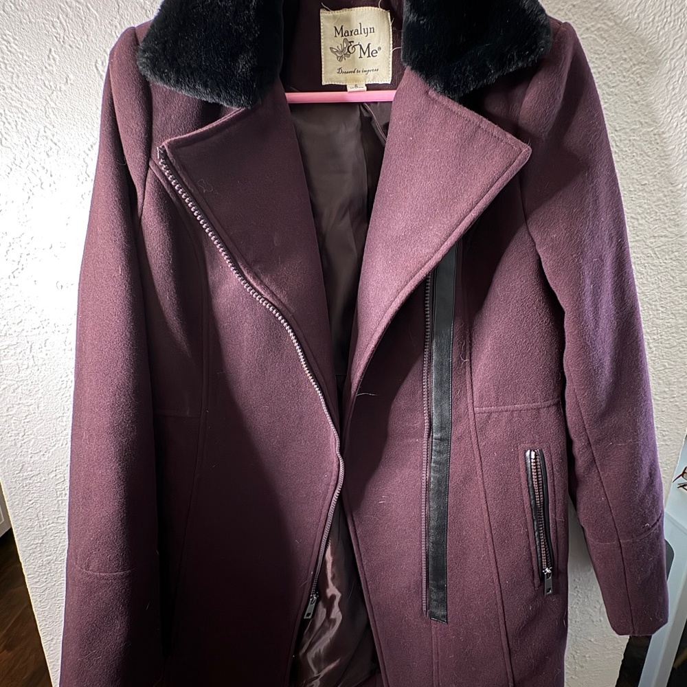 Maralyn & Me Maroon Peacoat
